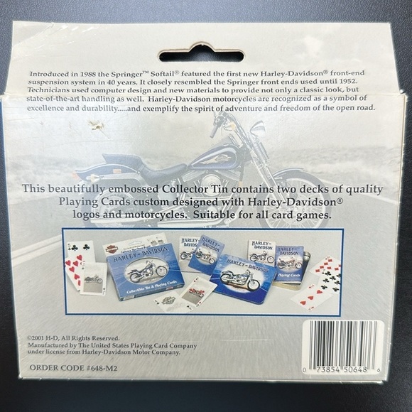 Harley-Davidson Collectible Tin/Playing Cards Heritage Softail Springer Softail - Picture 7 of 9